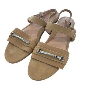 Taryn‎ Rose Women's Liliana Suede Leather Slingback Sandals Beige Size 9.5B
